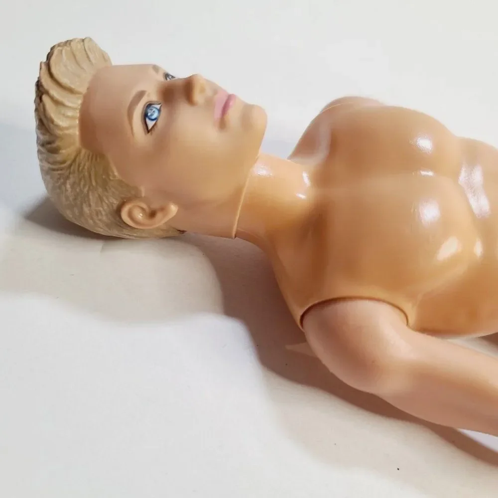 Barbie Fashionistas 2013 Blonde Ken Doll Painted Hair Orange Shorts